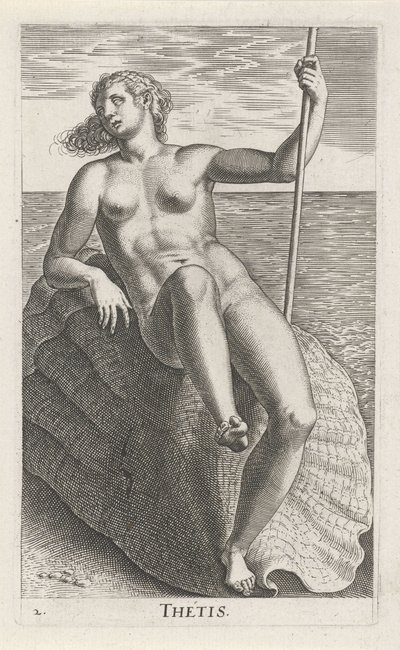 Waternimf Thetis door Philips Galle