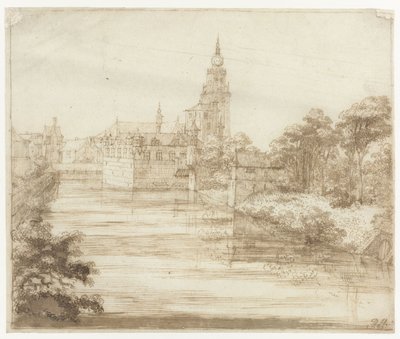 Gezicht op Breda door Philips Huygens