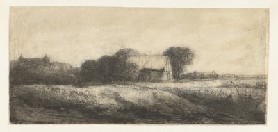 Landschap met een hengelaar in een boot door Philips Koninck (attributed to)