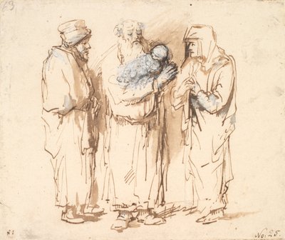 Joachim met het kleine Christuskind, Anna en een derde figuur door Philips Koninck