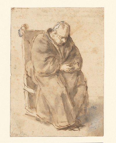 Joost van den Vondel, zittend door Philips Koninck