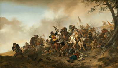 Gevechtsscène door Philips Wouwerman