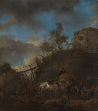 Smid beslaat een paard door Philips Wouwerman
