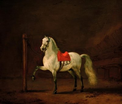 Een schimmel in de stal door Philips Wouwerman
