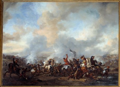 Groot gevecht van ruiters en infanteristen (17e eeuw) door Philips Wouwermans or Wouwerman