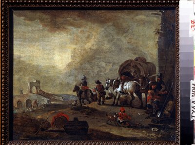 Reizigers onderweg door Philips Wouwermans or Wouwerman