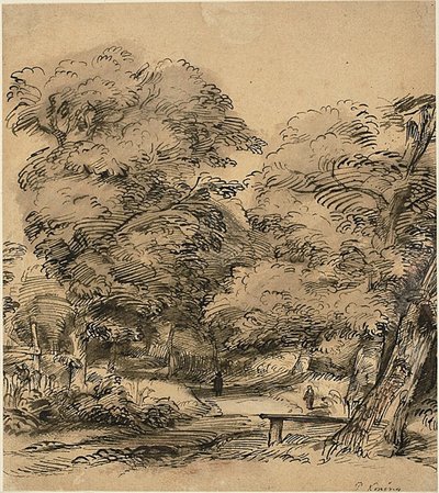 Een pad in het bos door Philips de Koninck