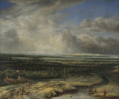 Een Uitgestrekt Landschap met een Valkenjacht door Philips de Koninck
