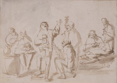 Boeren in een taverne, c.1662 door Phillips de Koninck