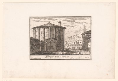 Zicht op de Tempel van Vesta door Philothée Francois Duflos