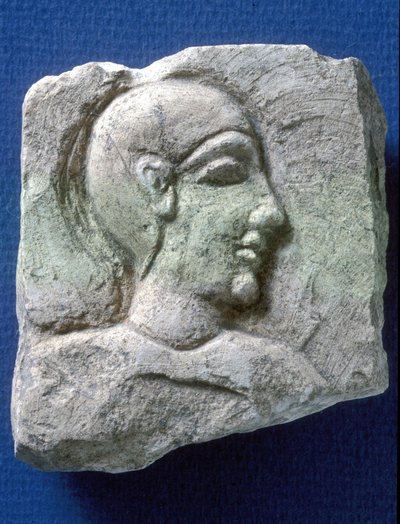 Reliëf van een Edelman, Tel Dor (kalksteen) door Phoenician Phoenician