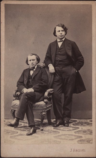 Johannes Brahms en Josef Joachim, 1867 door Photo studio J. Reiner.