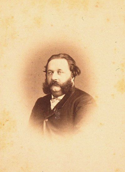 Portret van de componist Alfred Jaëll 1832-1882, 1866 door Photo studio Paetz.
