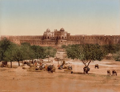 Agra. Het Fort door Photoglob Co. (Zurich, active c. 1890 1910)