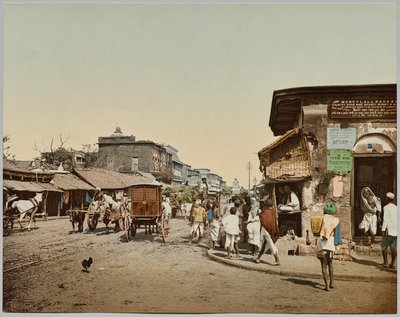 India. Calcutta. Upper Chitpore Road (A), naar foto van Dr. Kurt Boeck door Photoglob Co. (Zurich, active c. 1890 1910)