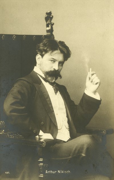 Arthur Nikisch, Hongaars dirigent (z/w foto) door Photographer Austrian