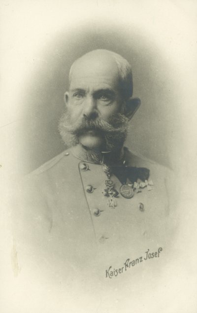 Keizer Frans Jozef I van Oostenrijk (z/w foto) door Photographer Austrian