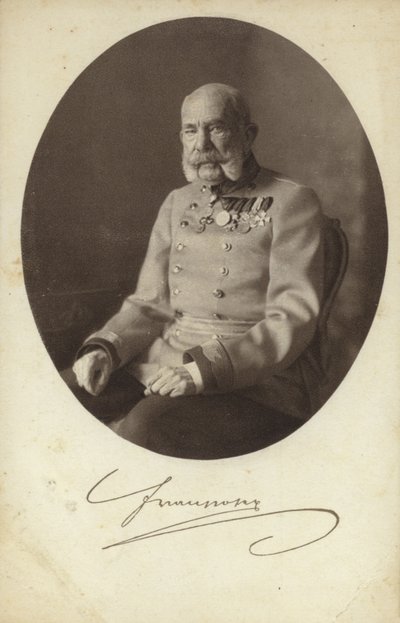 Keizer Frans Jozef I van Oostenrijk (z/w foto) door Photographer Austrian