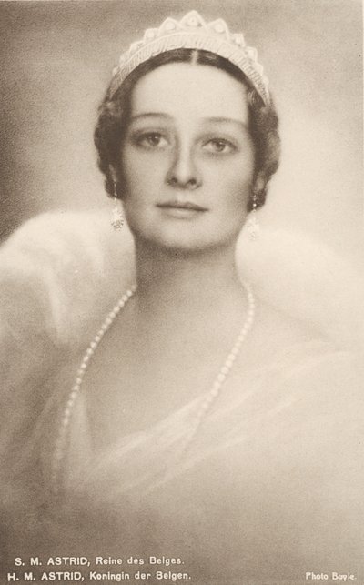 Astrid van Zweden, Koningin van de Belgen, gemalin van Leopold III van België door Photographer Belgian