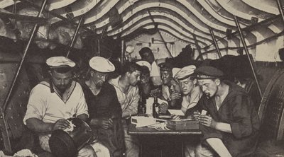Bemanningsverblijven aan boord van een Duitse onderzeeër (zw/w foto) door Photographer German