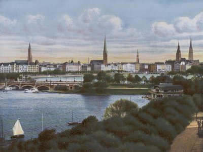 Hamburg: Lombardsbrug door Photographer German