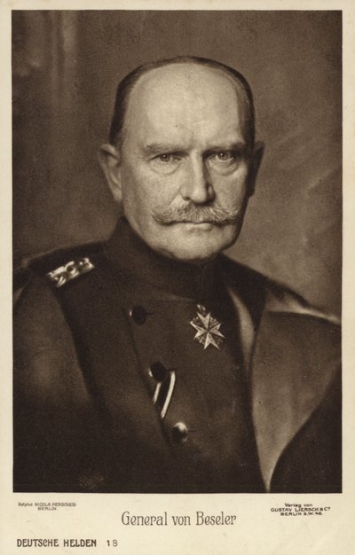 Hans Hartwig von Beseler, Duitse generaal (zwart-wit foto) door Photographer German
