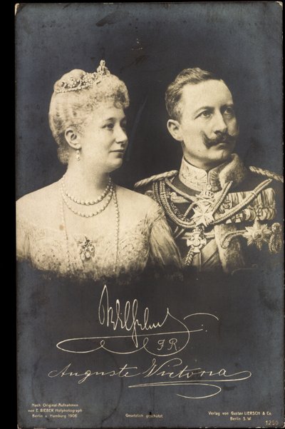 Kaiser Wilhelm II, Auguste Viktoria door Photographer German
