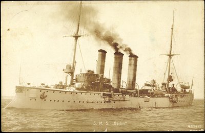 Foto Oorlogsschepen Duitsland, S. M. S. Berlijn door Photographer German