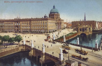 Schlossbrücke en Koninklijk Paleis, Berlijn, Duitsland door Photographer German