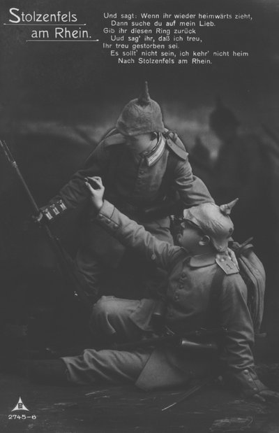 Kasteel Stolzenfels aan de Rijn, Duitse patriottische militaire ansichtkaart door Photographer German