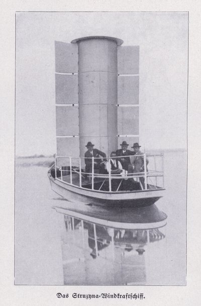 Struzyna, wind aangedreven boot met een Flettner-rotor door Photographer German