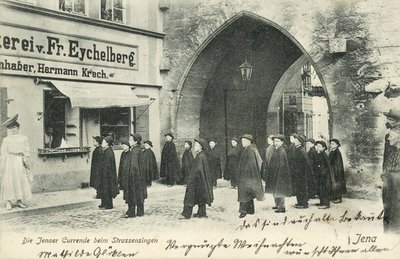 Studentenkoor zingt op de straten van Jena, Duitsland door Photographer German