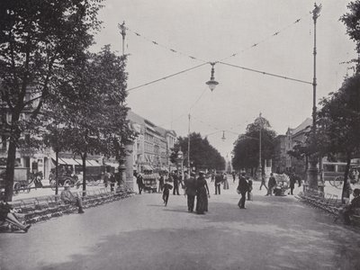 Unter Den Linden, Mittelallee en Uitzicht op het Monument van Frederik de Grote door Photographer German
