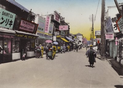 Japan, ca. 1912: Matomachi-straat, Kobe door Photographer Japanese