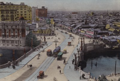 Japan, ca. 1912: Nihonbashi Straat, Tokio door Photographer Japanese