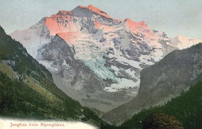 Alpengloren, Jungfrau, Zwitserland (kleurenfoto) door Photographer Swiss