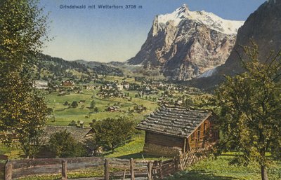 Grindelwald en Wetterhorn, Zwitserland (kleurenfoto) door Photographer Swiss