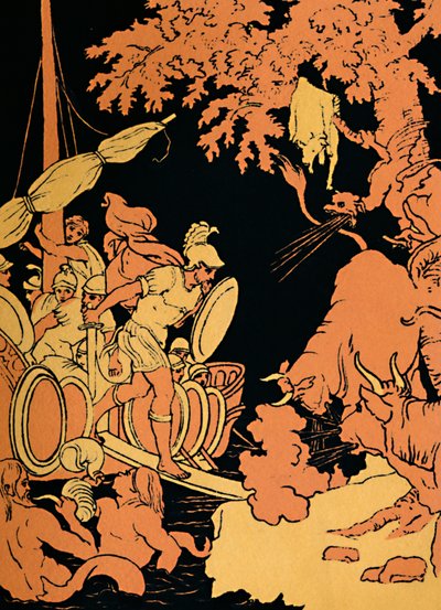 De Vuurspuwende Stieren, 1880 door Picart
