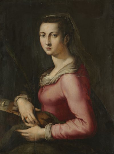 Portret van een Vrouw als Sint-Catharina, c. 1560 door Pier Francesco Foschi