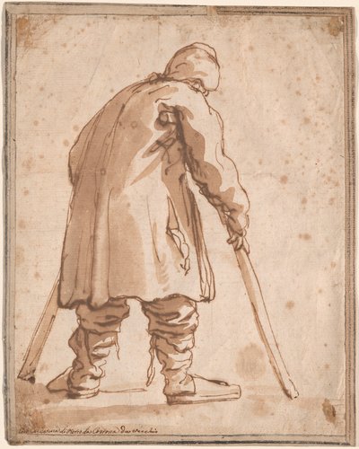 Karikatuur van een man, naar verluidt Pietro da Cortona door Pier Francesco Mola