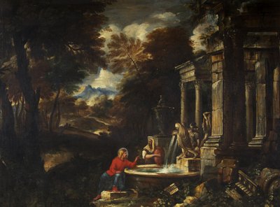 Christus en de Vrouw van Samaria door Pier Francesco Mola