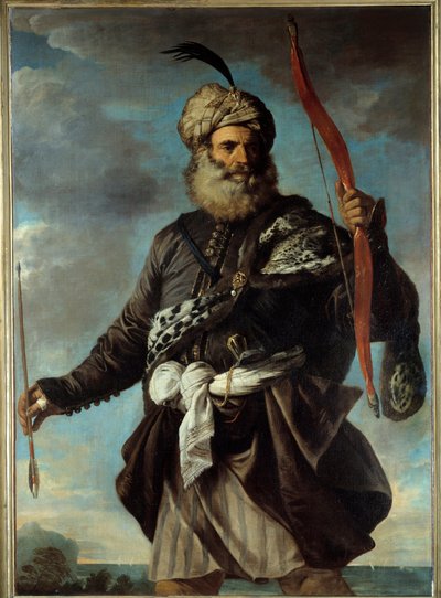 Figuur van een oosterse krijger met een boog door Pier Francesco Mola