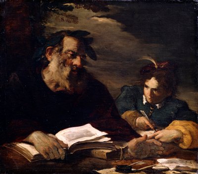 Homerus Dicteert zijn Gedichten, 17e eeuw door Pier Francesco Mola