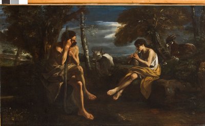 Mercurius brengt Argus in slaap, ca. 1645-55 door Pier Francesco Mola