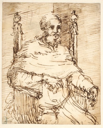 Portret van Paus Julius II, naar Raphael door Pier Francesco Mola