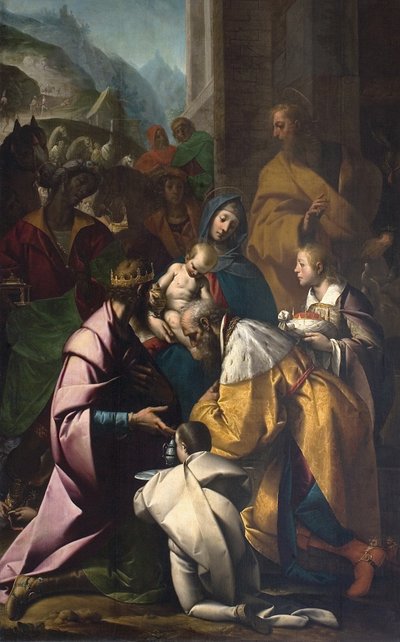 Aanbidding der Wijzen door Pier Francesco Morazzone