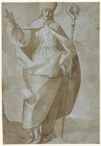 Heilige Abbondio met mijter en staf door Pier Francesco Morazzone
