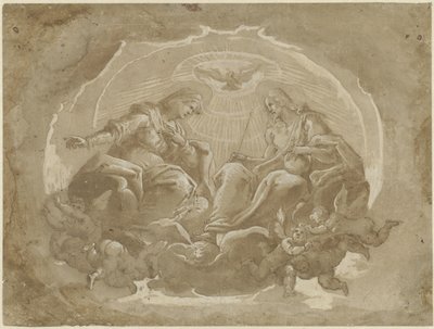 Maria als middelares en Christus als Heer der Wereld door Pier Francesco Morazzone