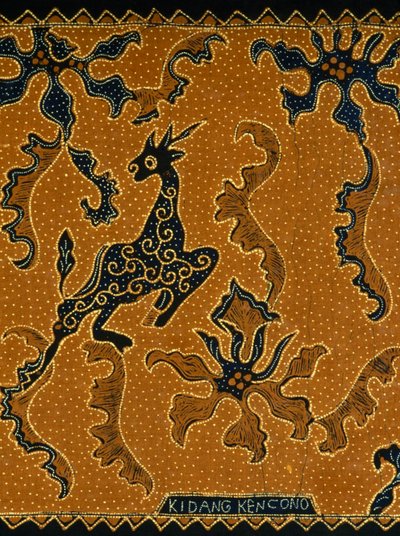 Batik met traditioneel ontwerp, Java, Indonesië (detail) door Blaise Nicolas Le Sueur