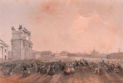 Intocht van Vittorio Emanuele II en Napoleon II in Milaan, Lombardije door Blaise Nicolas Le Sueur